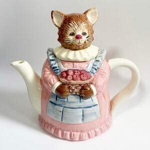 Cat Teapot Vintage Fall Decor Animal Teapot
